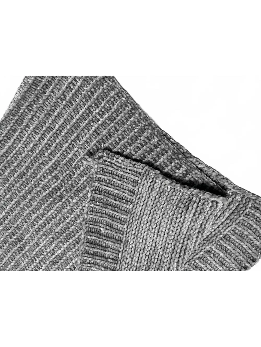 Pottery Barn Kids Shimmer Gray Chenille Chunky Knit Baby Blanket Nursery Throw